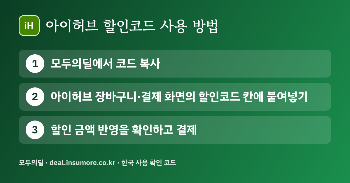아이허브 할인코드 사용 방법 3단계